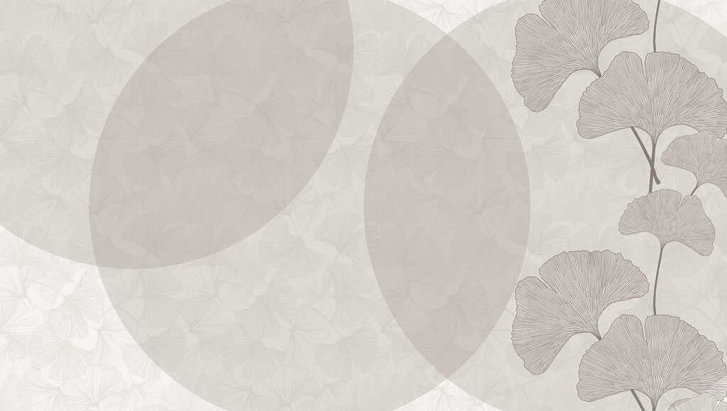 Ginkgo branch with ovals — full design