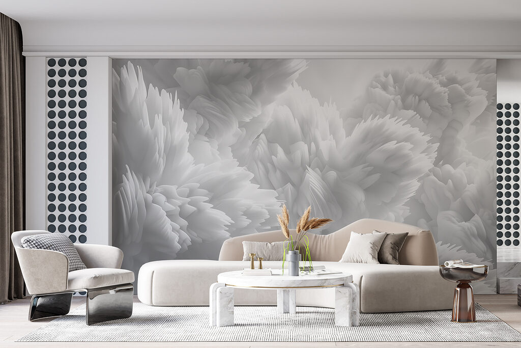 Pointed white flower layers — interior 2