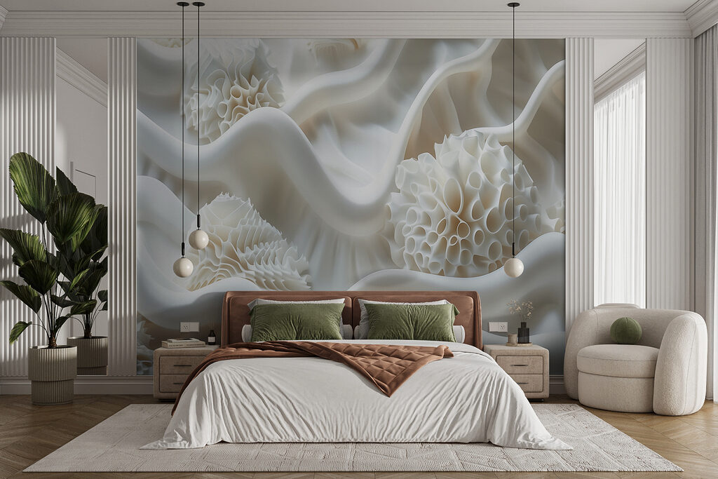 Cream ripples around coral — interior 2