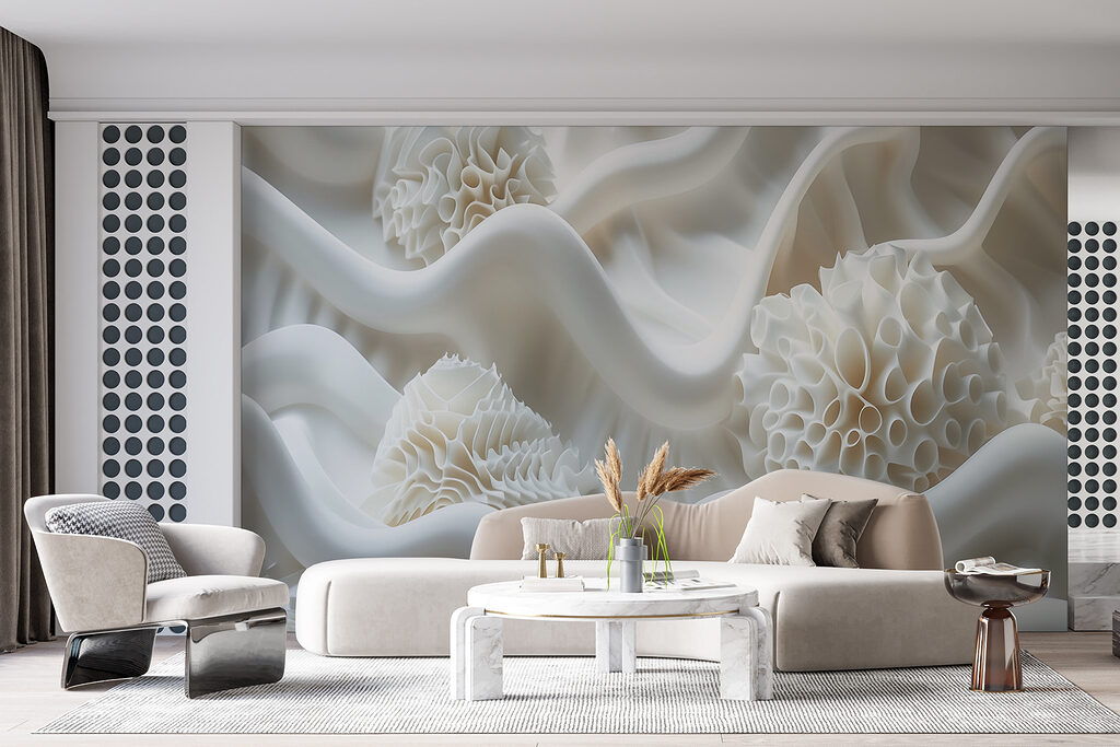 Cream ripples around coral — interior 3