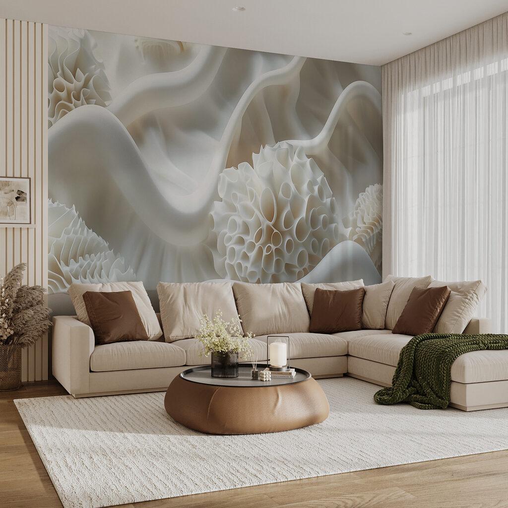 Cream ripples around coral — interior 4