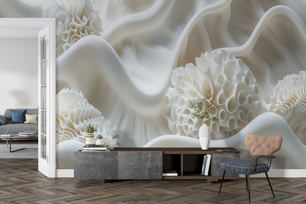 Cream ripples around coral — interior 5