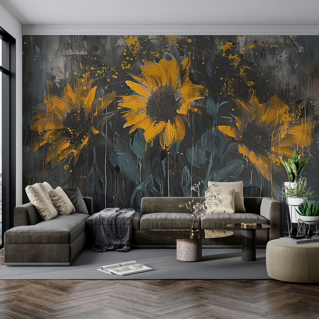 Painterly sunflowers — interior 3