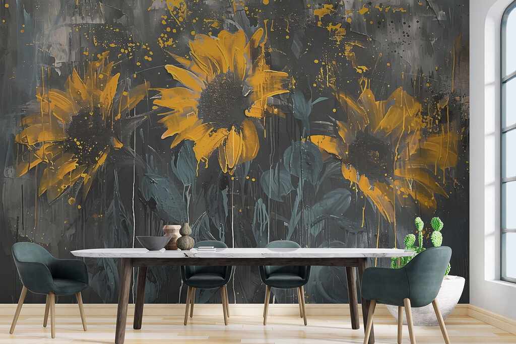Painterly sunflowers — interior 1