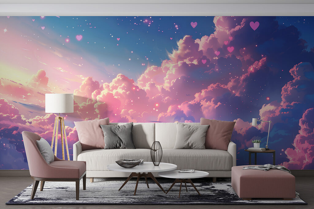 Pink clouds among stars — interior 2
