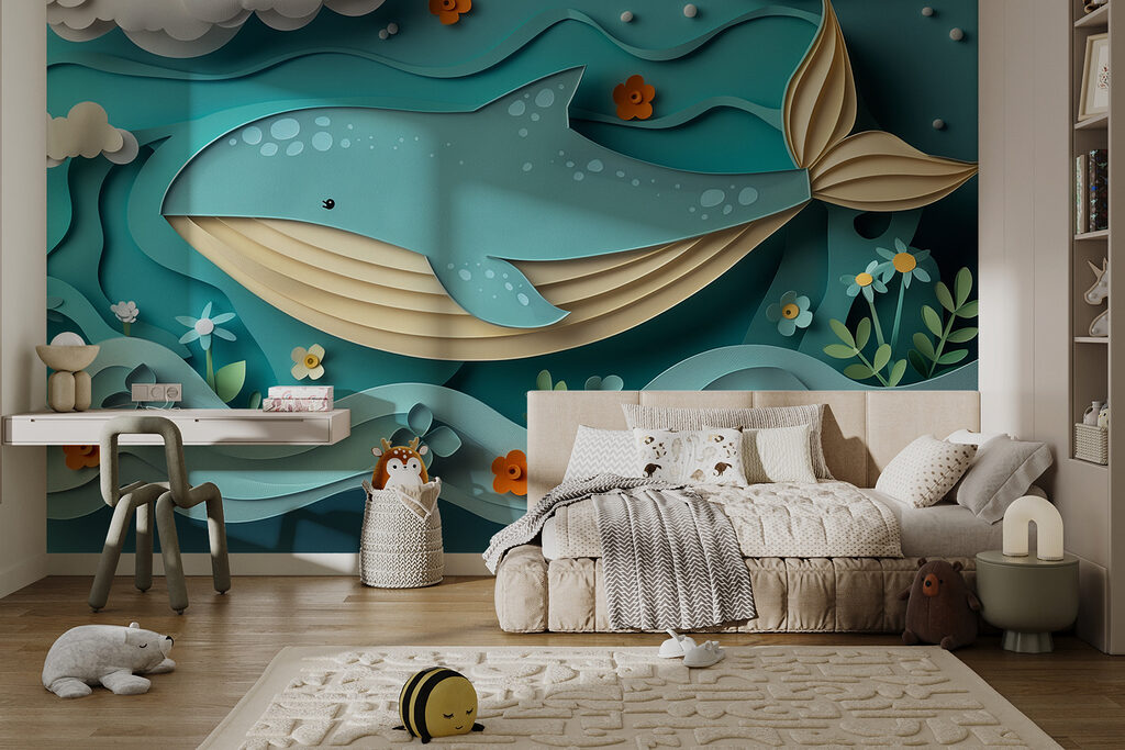 Whale under white clouds — interior 2