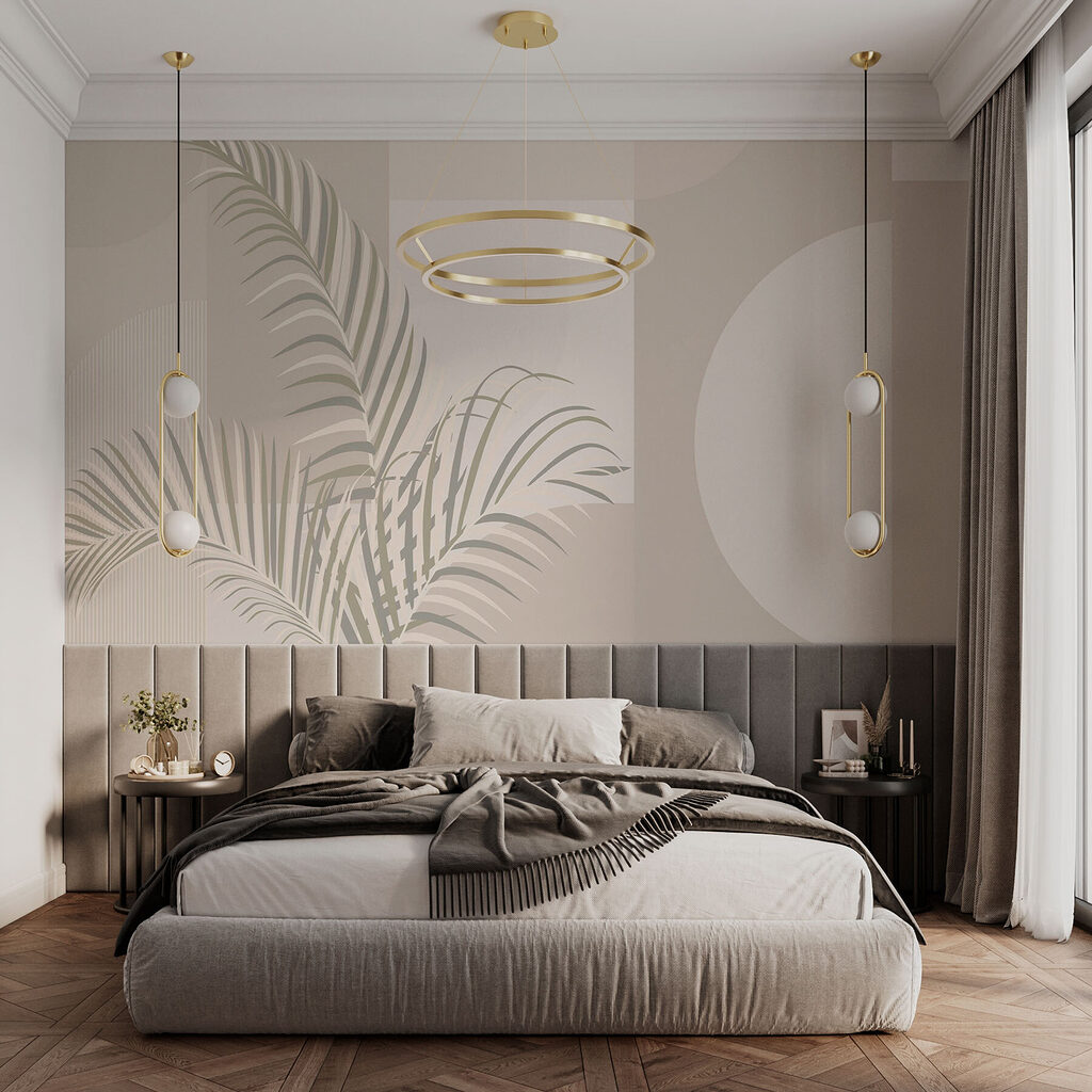 Palm fronds on geometry — interior 1