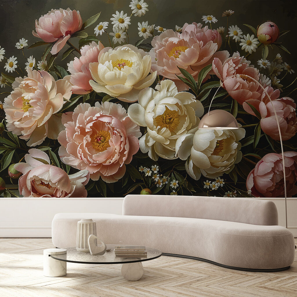 Peonies and daisies — interior 1
