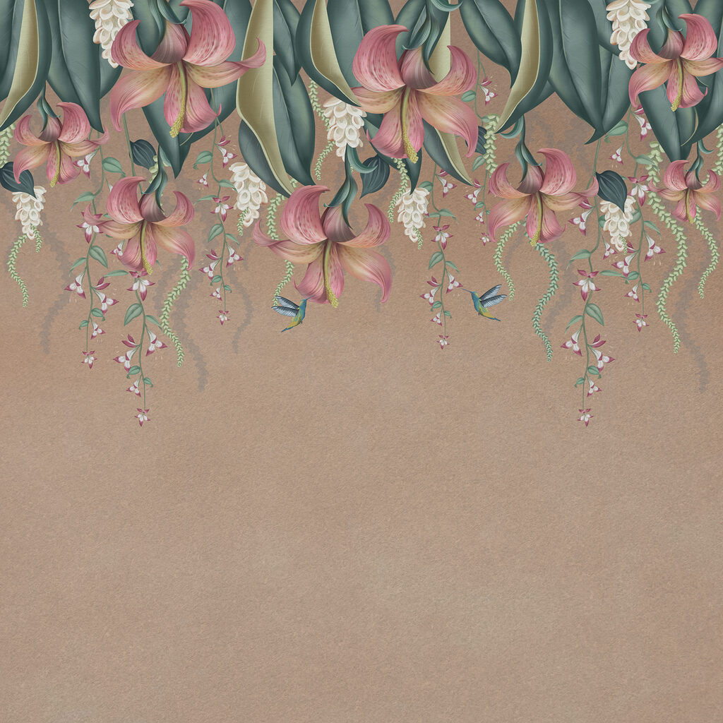 Hanging flowers and leaves — full design