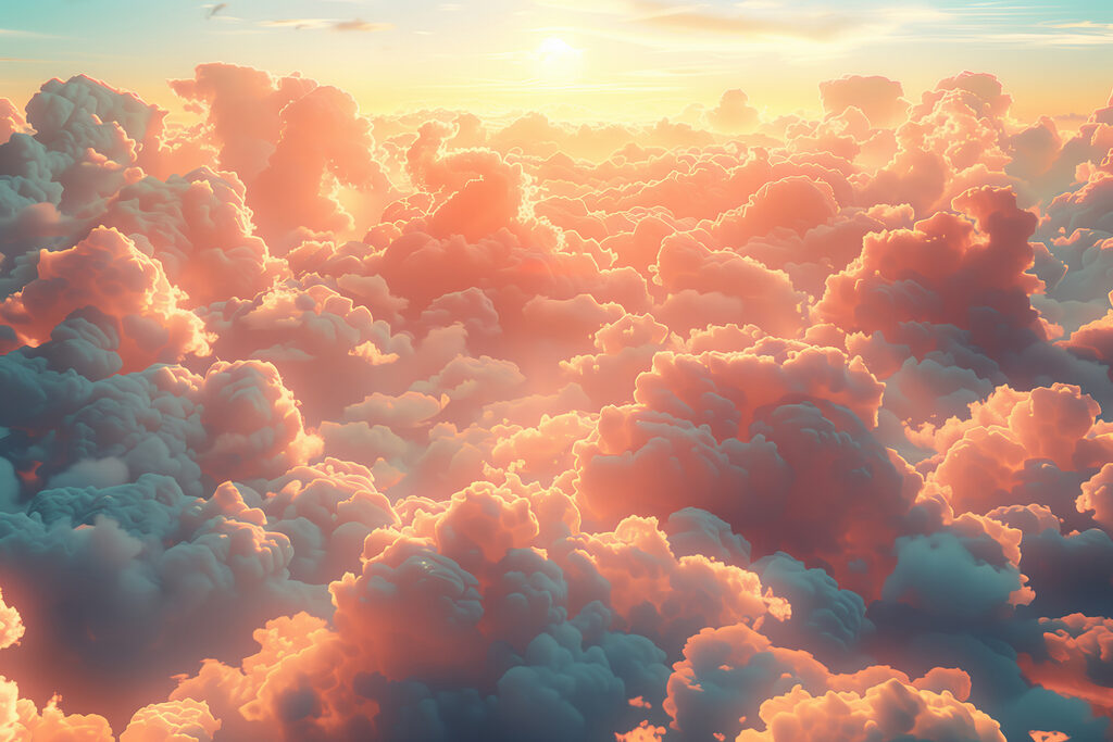 Cloud sea in coral — full design