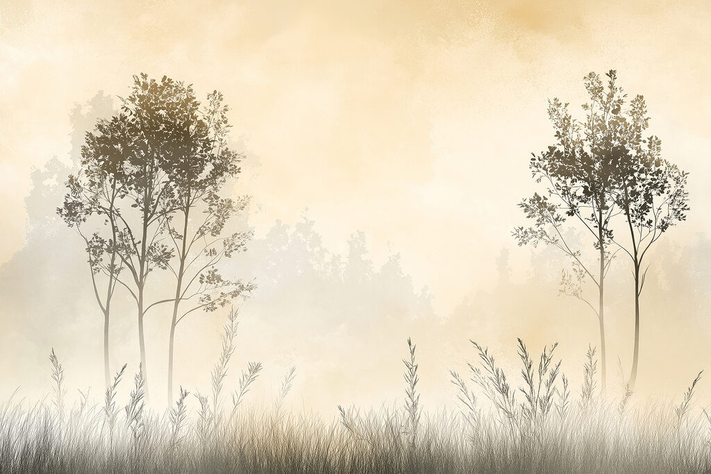 Two trees above grasses — full design