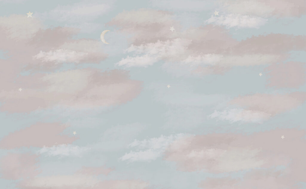 Pastel clouds in bands — full design