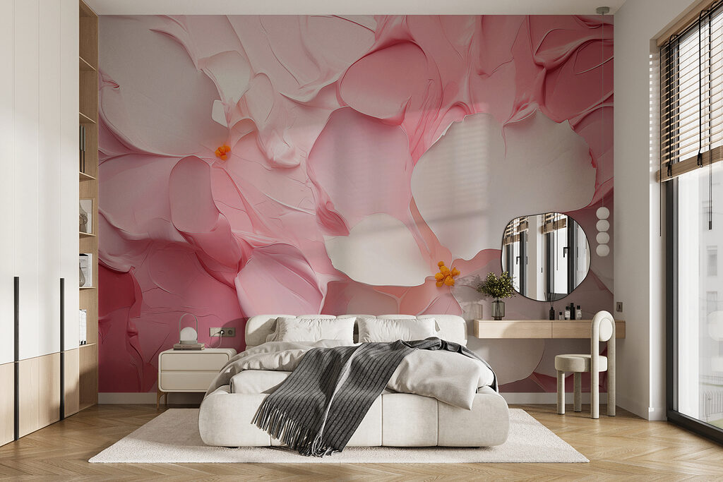 Flowers in pink brushstrokes — interior 1