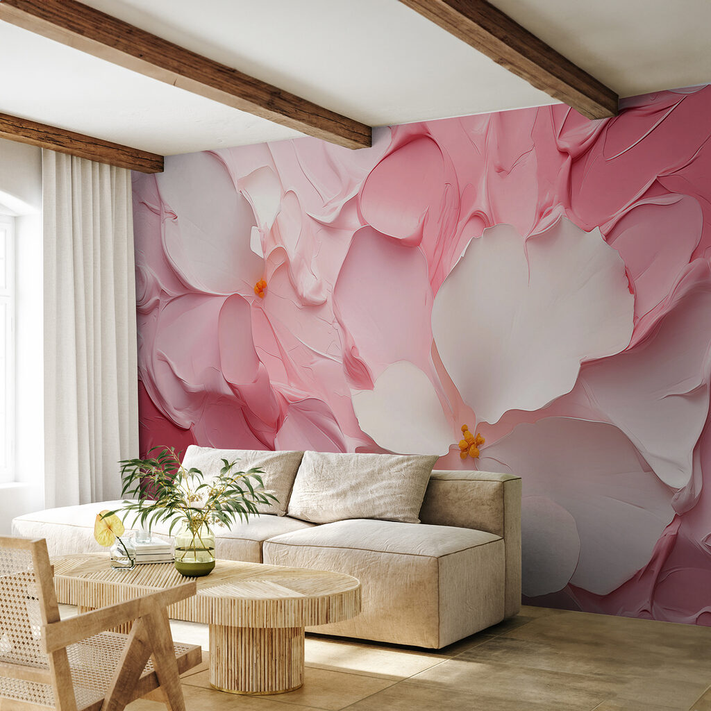 Flowers in pink brushstrokes — interior 2