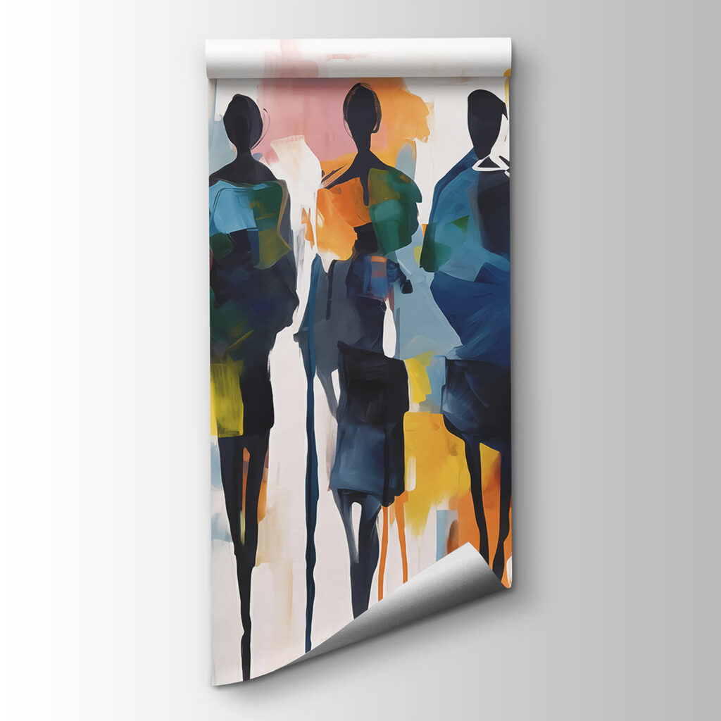 People in colourful brushstrokes — product view
