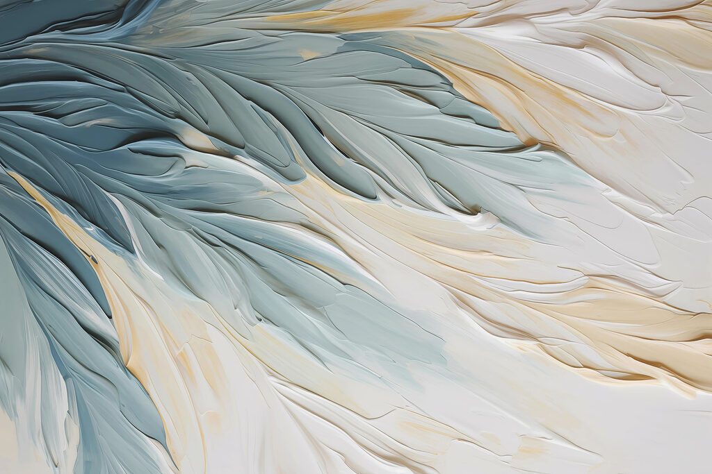 Blue wavy ridges — full design