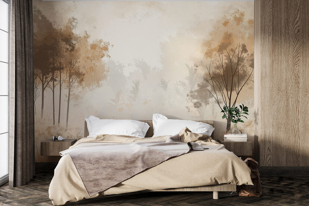 Misty meadow with trees — interior 1
