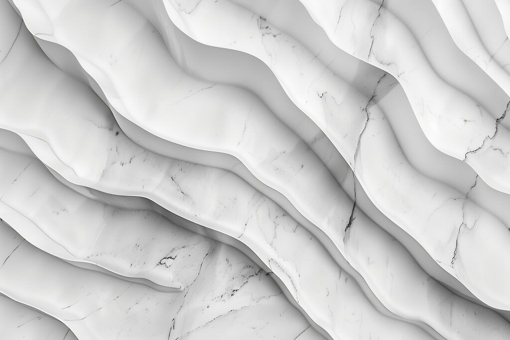 White layered waves — full design
