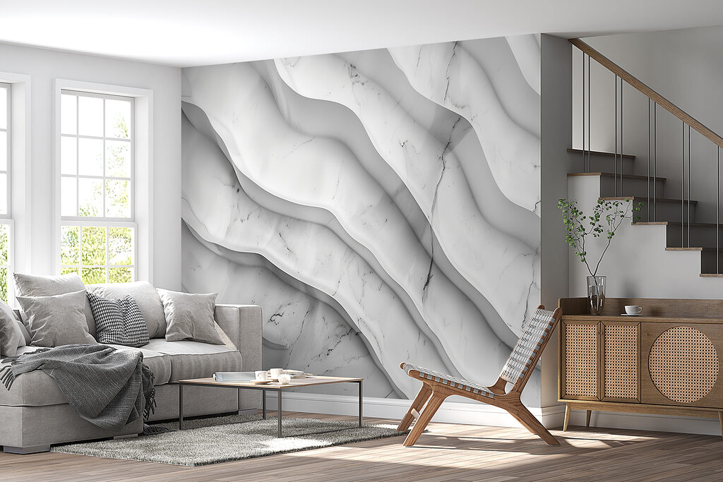 White layered waves — interior 3
