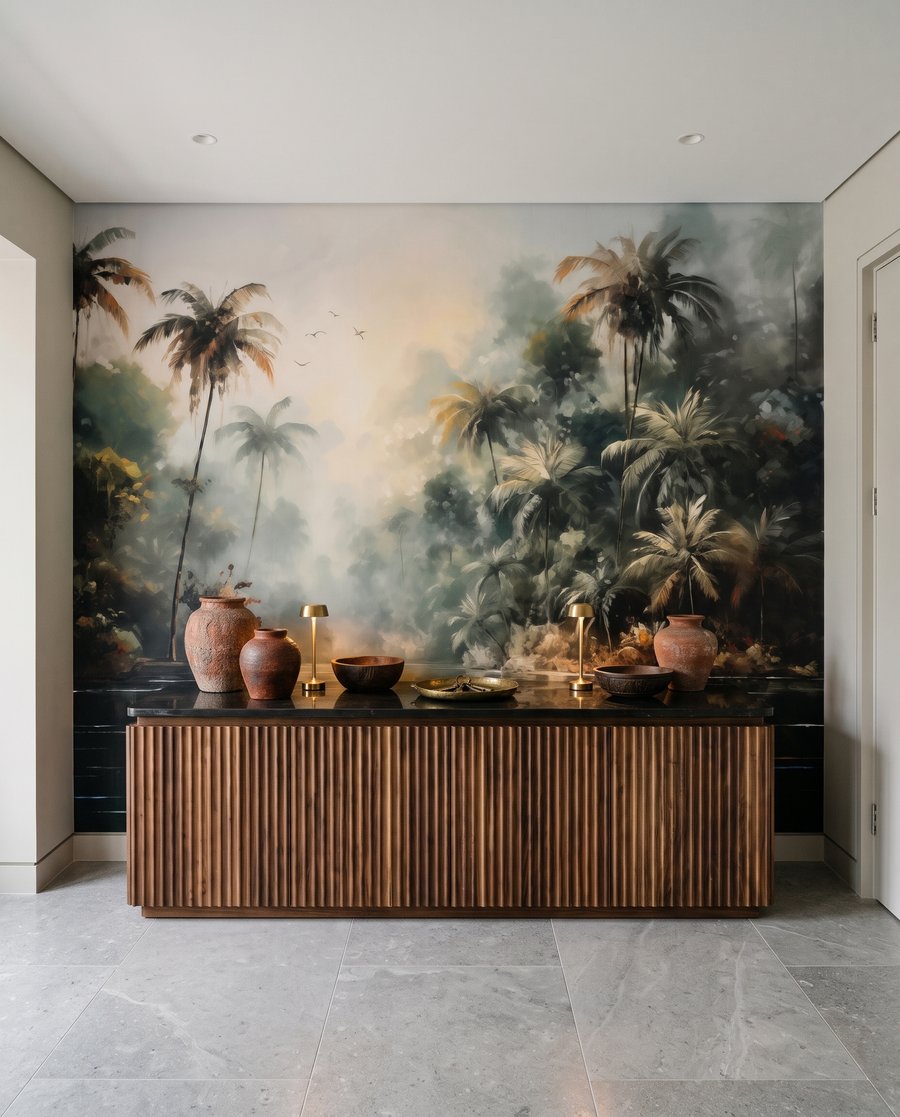 Still Palm Waters in an interior