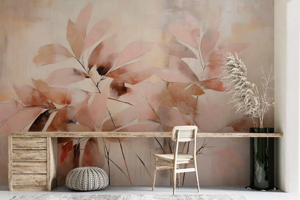 Leafy branches in peach — interior 2