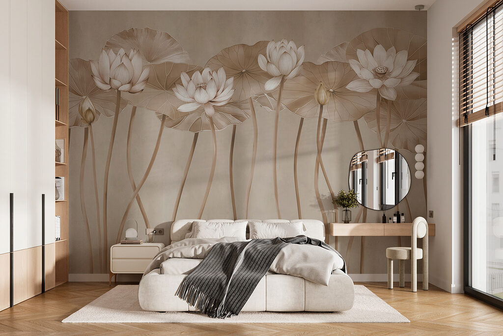 Lotus in a Row in an interior
