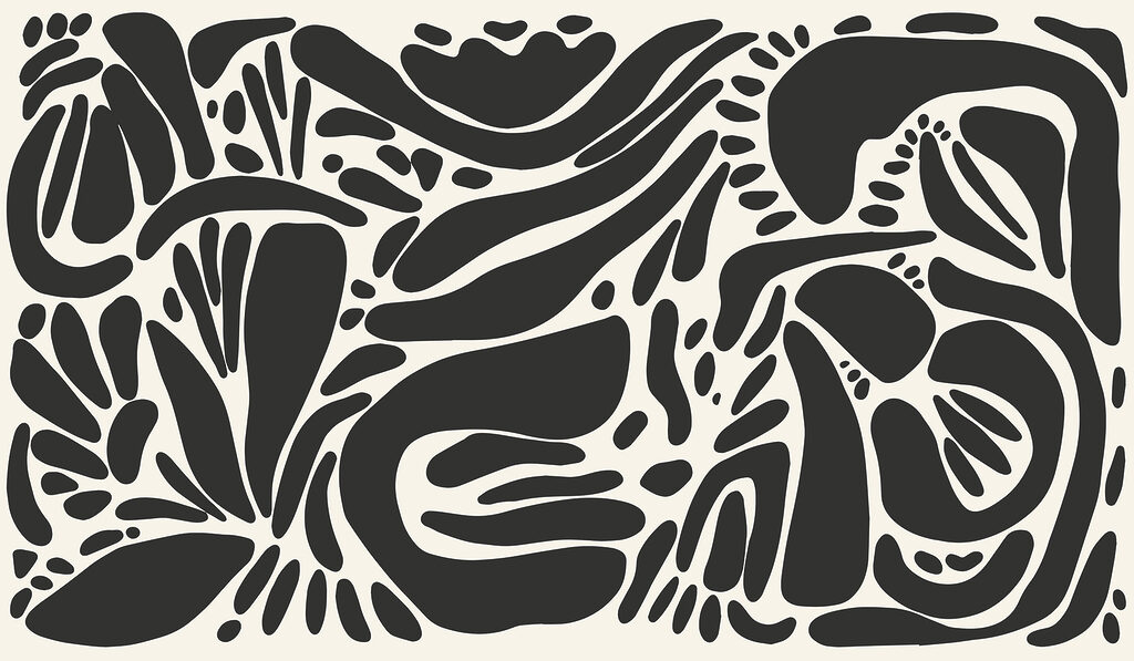 Flowing floral shapes — full design