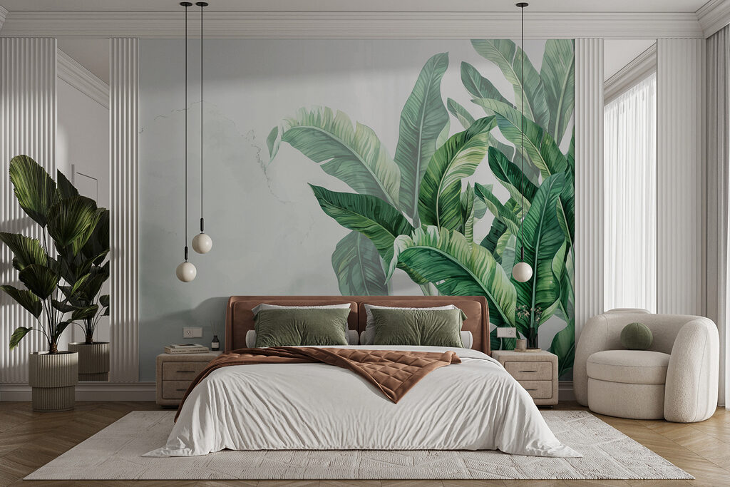 Leaves beside pale space — interior 2