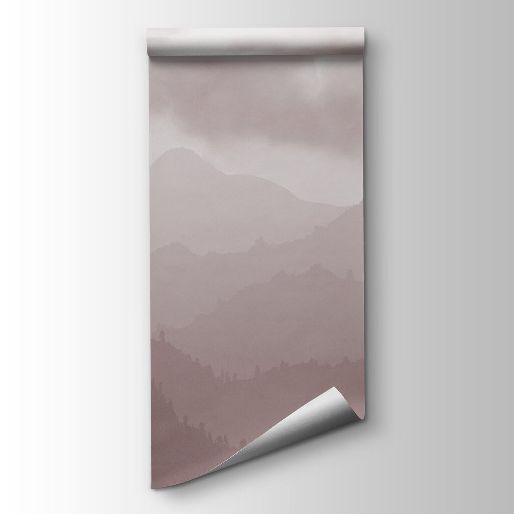 Wooded mountains under clouds — product view