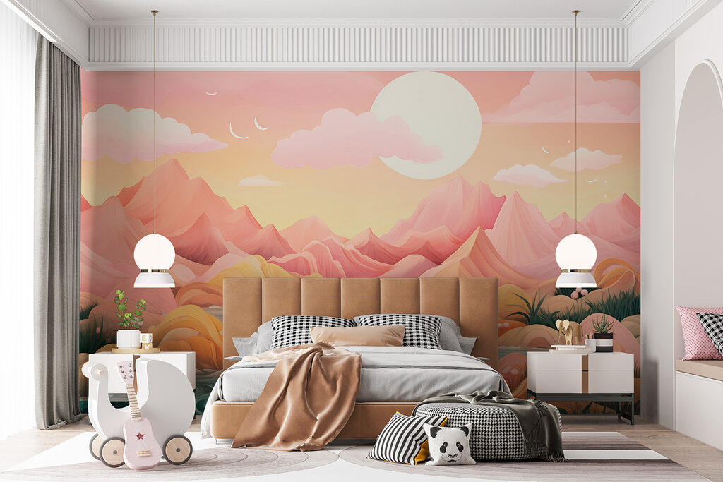 River between pink mountains — interior 2