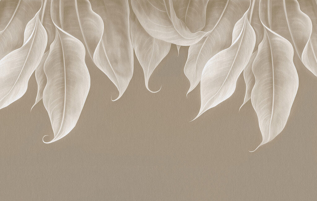 Curving white leaves — full design