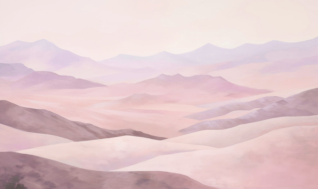 Pink dunes in watercolour — full design
