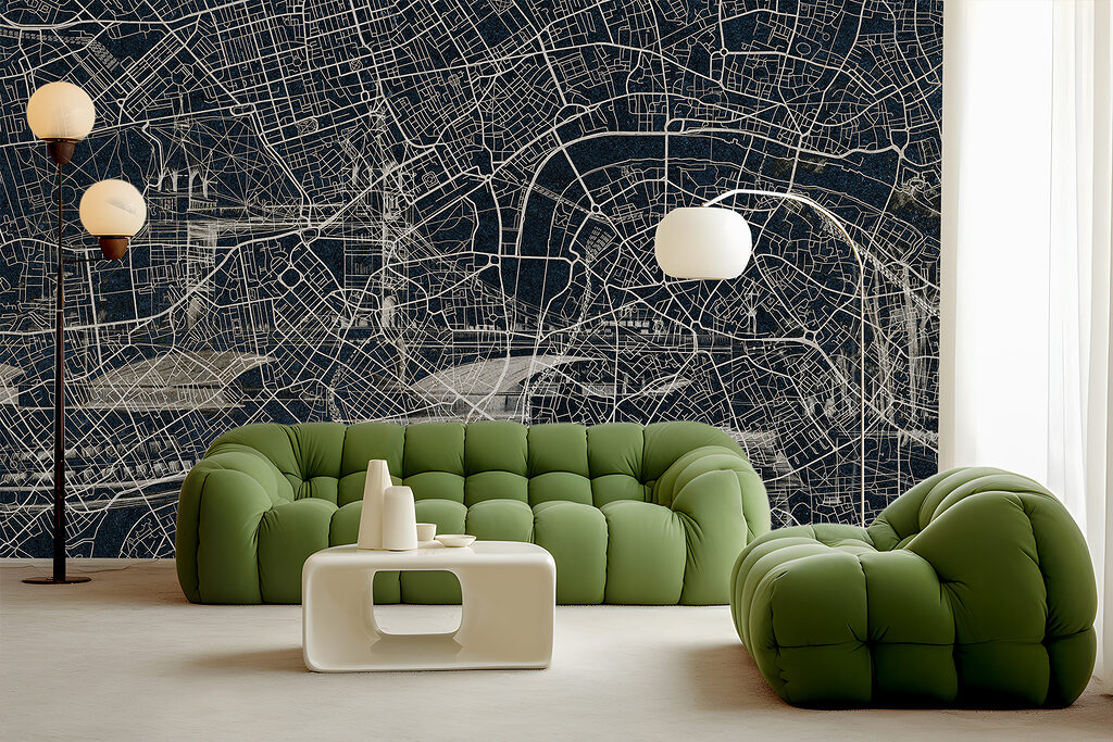 Urban Map Lines in an interior
