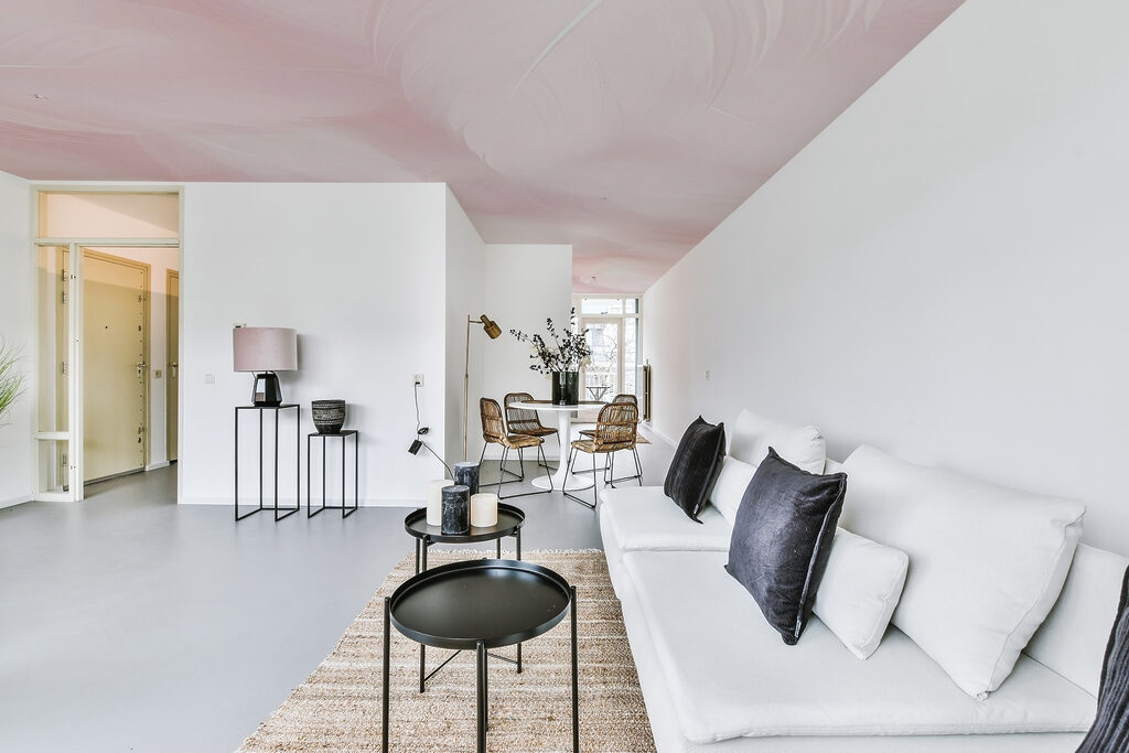 White feathers on pink — interior 5