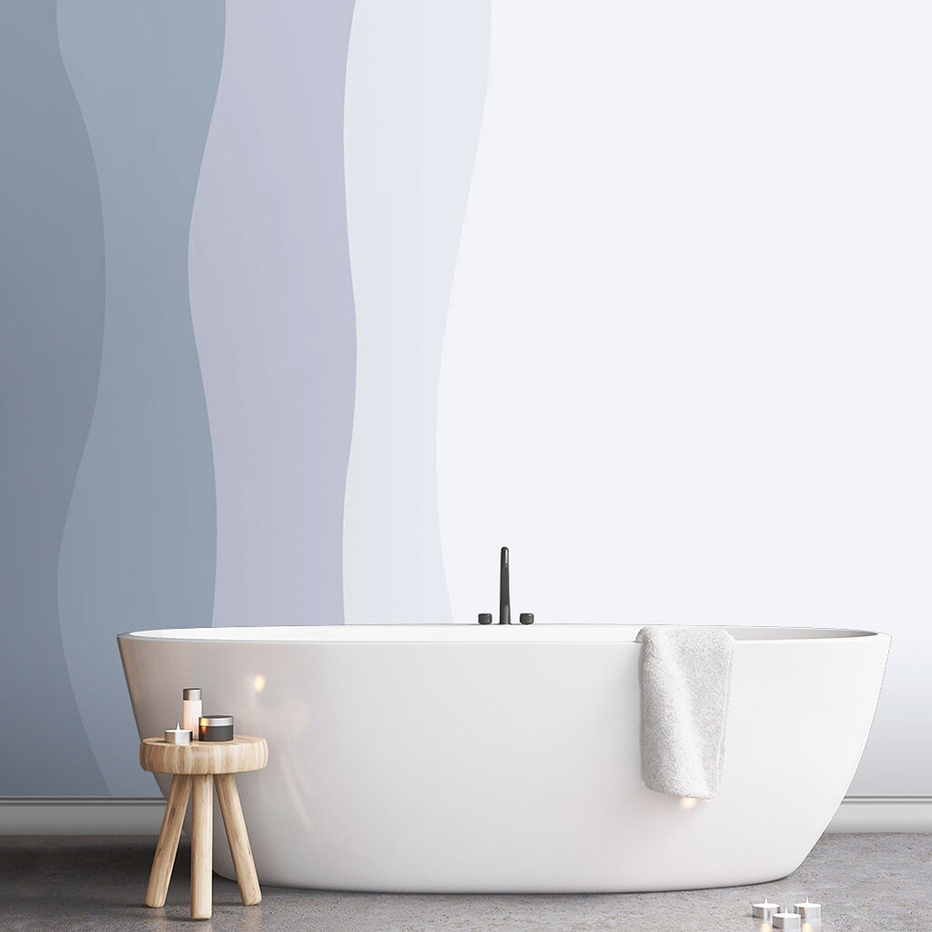 Wavy stripes on white — interior 2