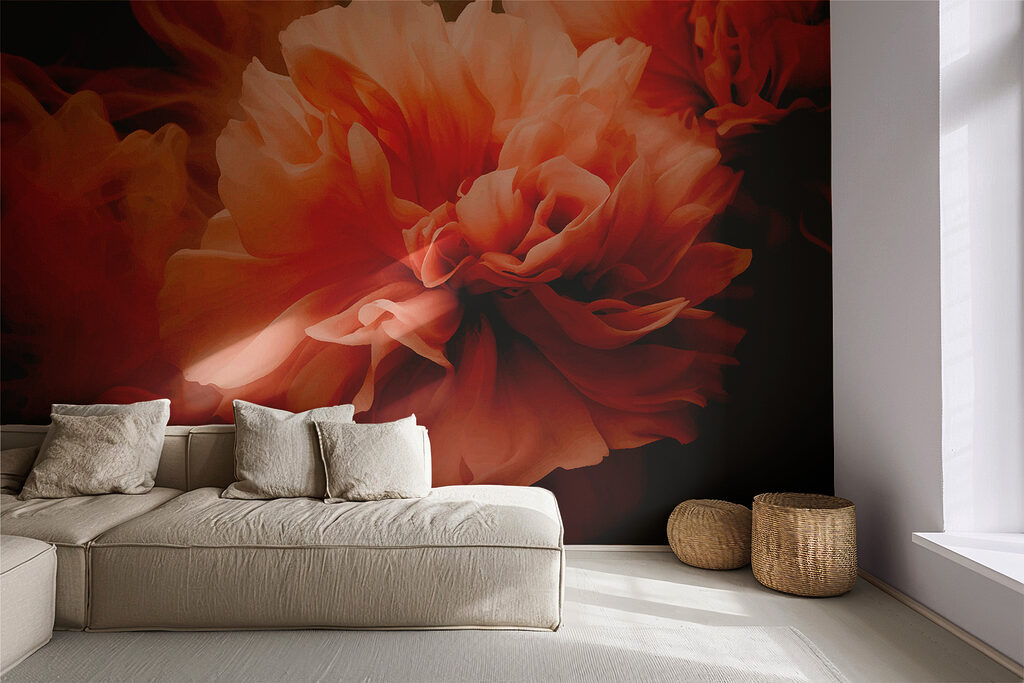 Peach peony, smoky edges — interior 3