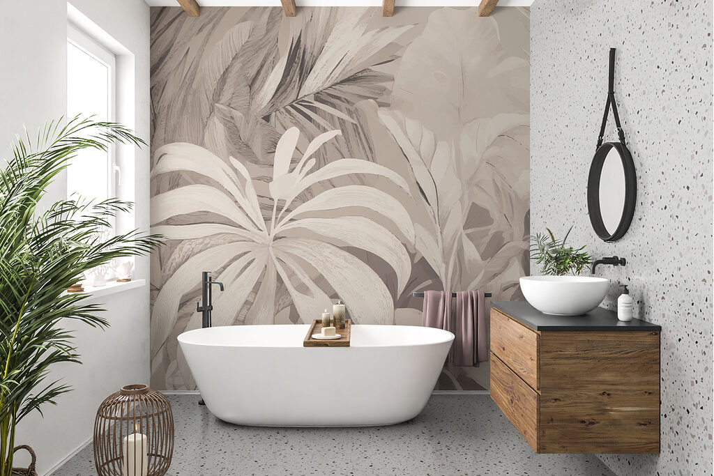 Grey tropical leaves — interior 2