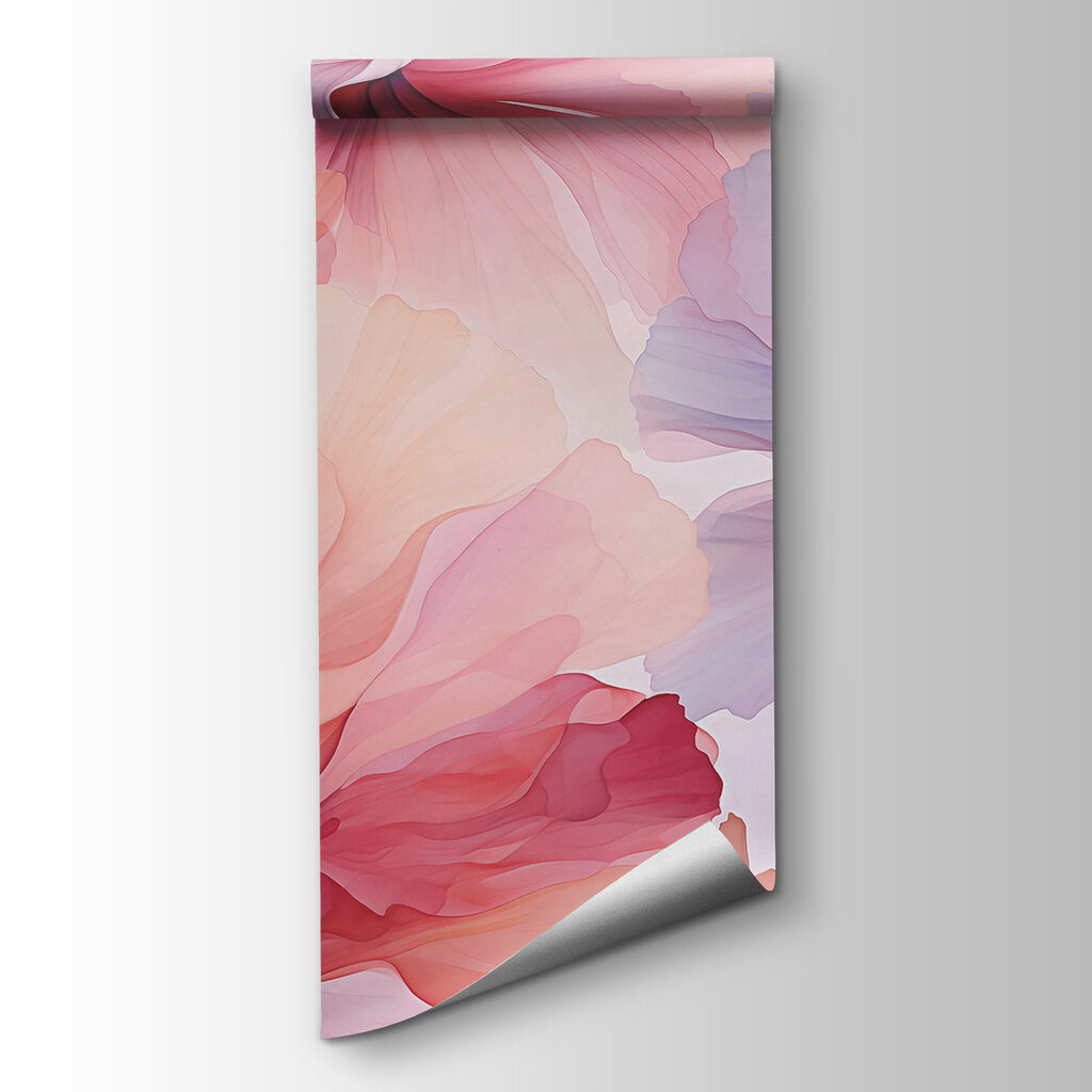Pink flowers, lilac edges — product view