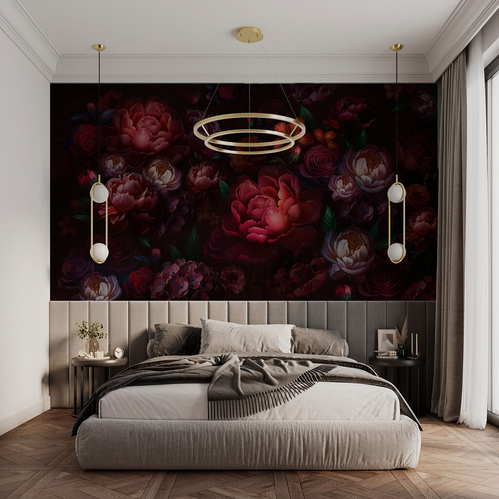 Dark red night flowers — interior 2