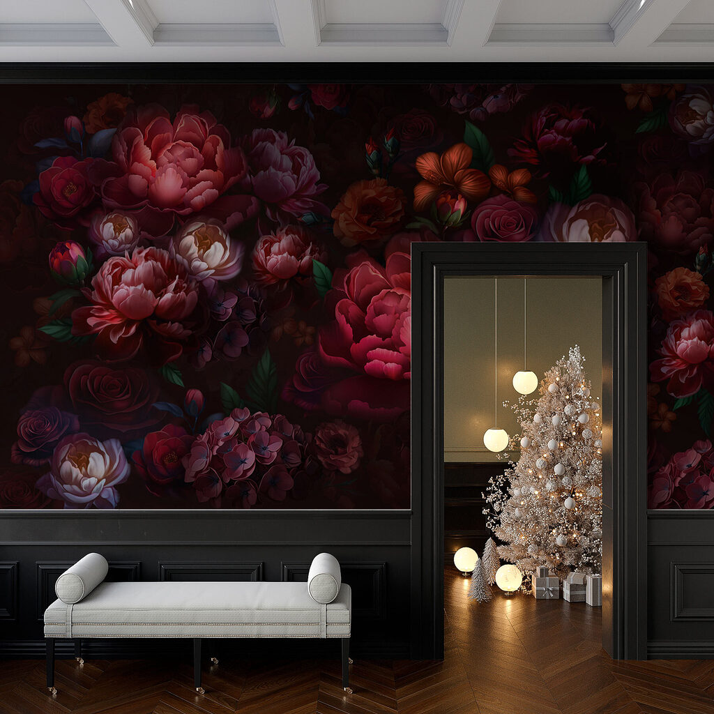 Dark red night flowers — interior 4