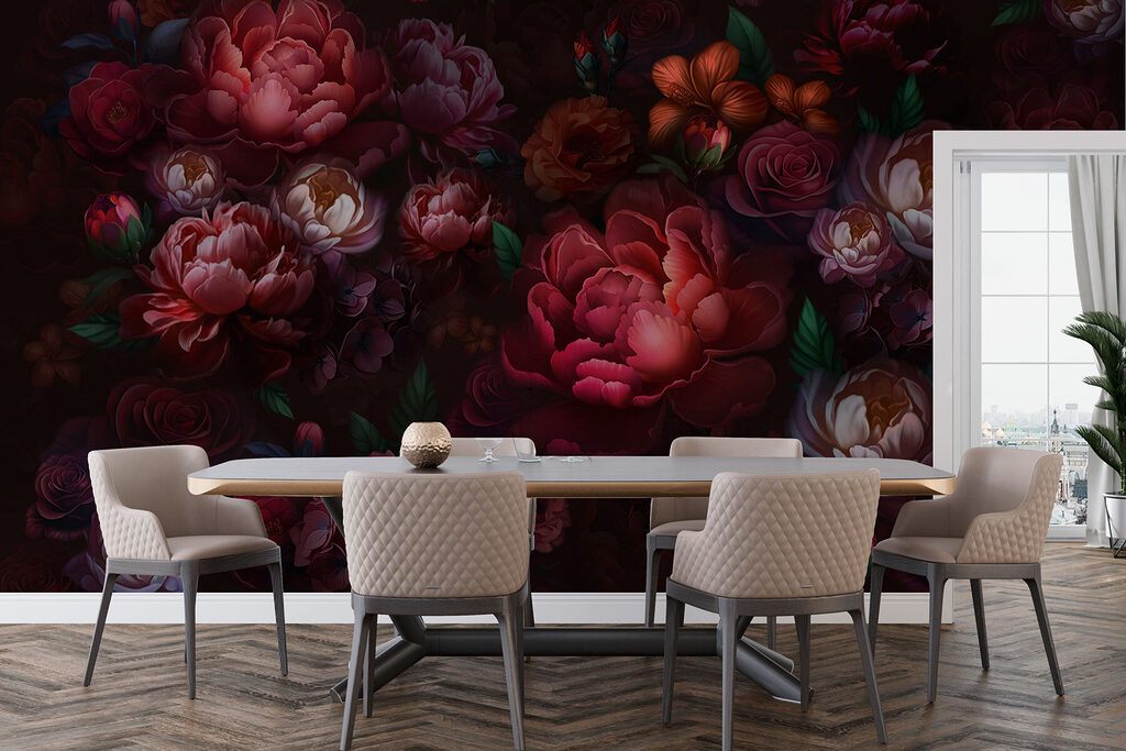 Dark red night flowers — interior 7