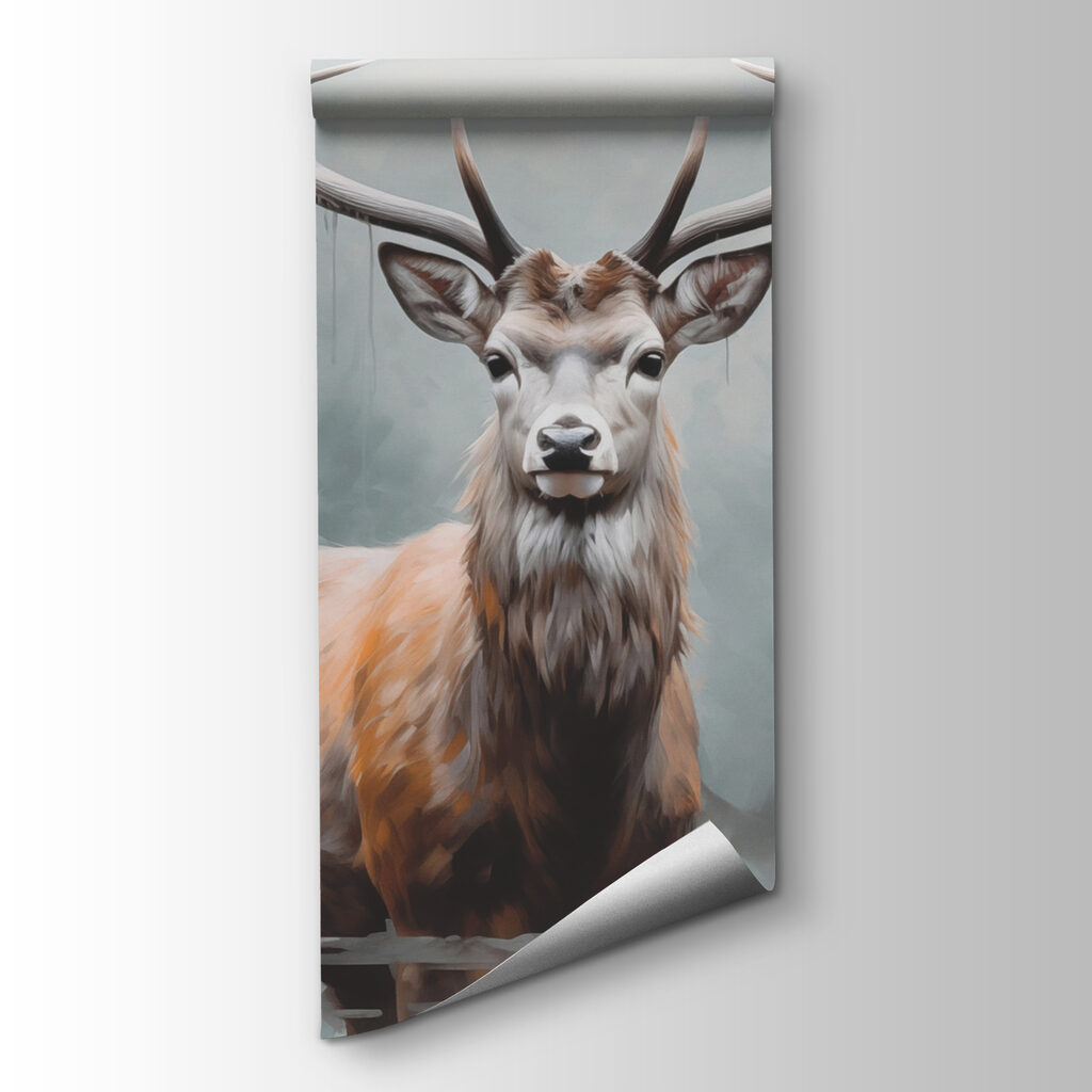 Stag in misty water — product view