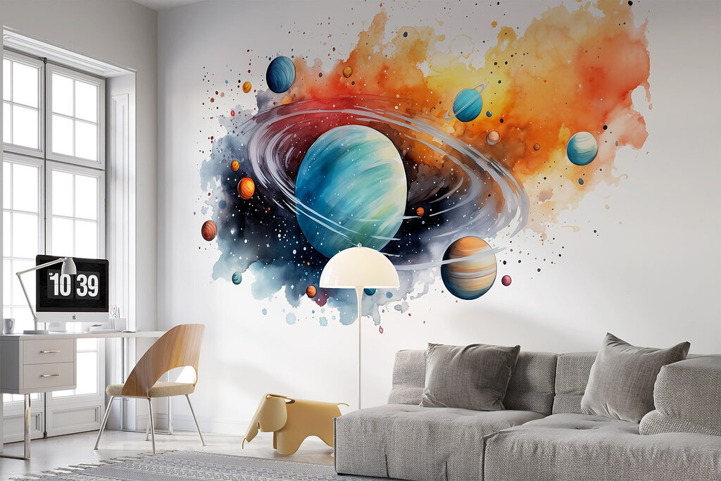 Ringed planet, colour splashes — interior 2
