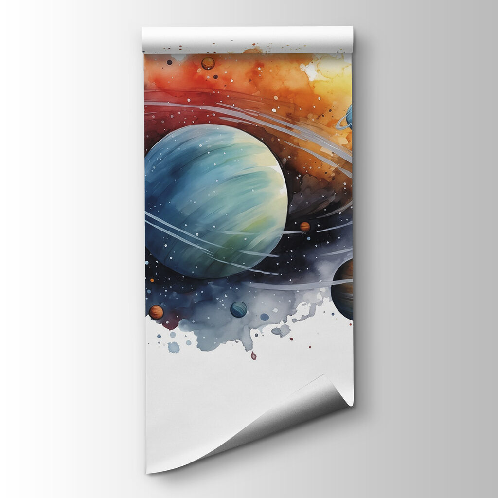 Ringed planet, colour splashes — product view
