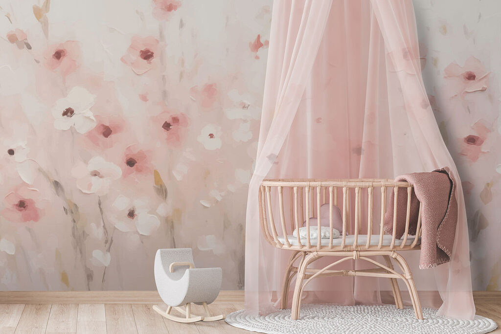 Pink meadow in mist — interior 1