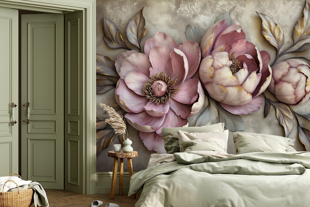 Lilac peonies in relief — interior 3