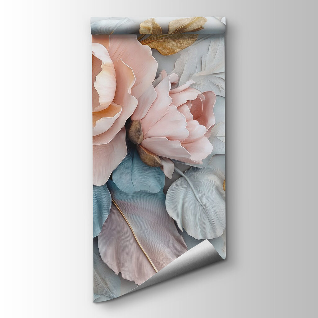 Pink flowers between leaves — product view