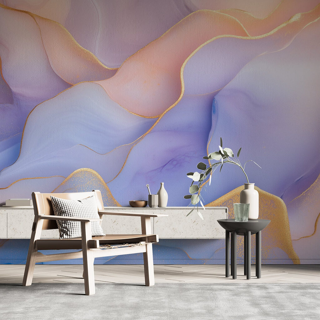 Pastel bands, gold lines — interior 3