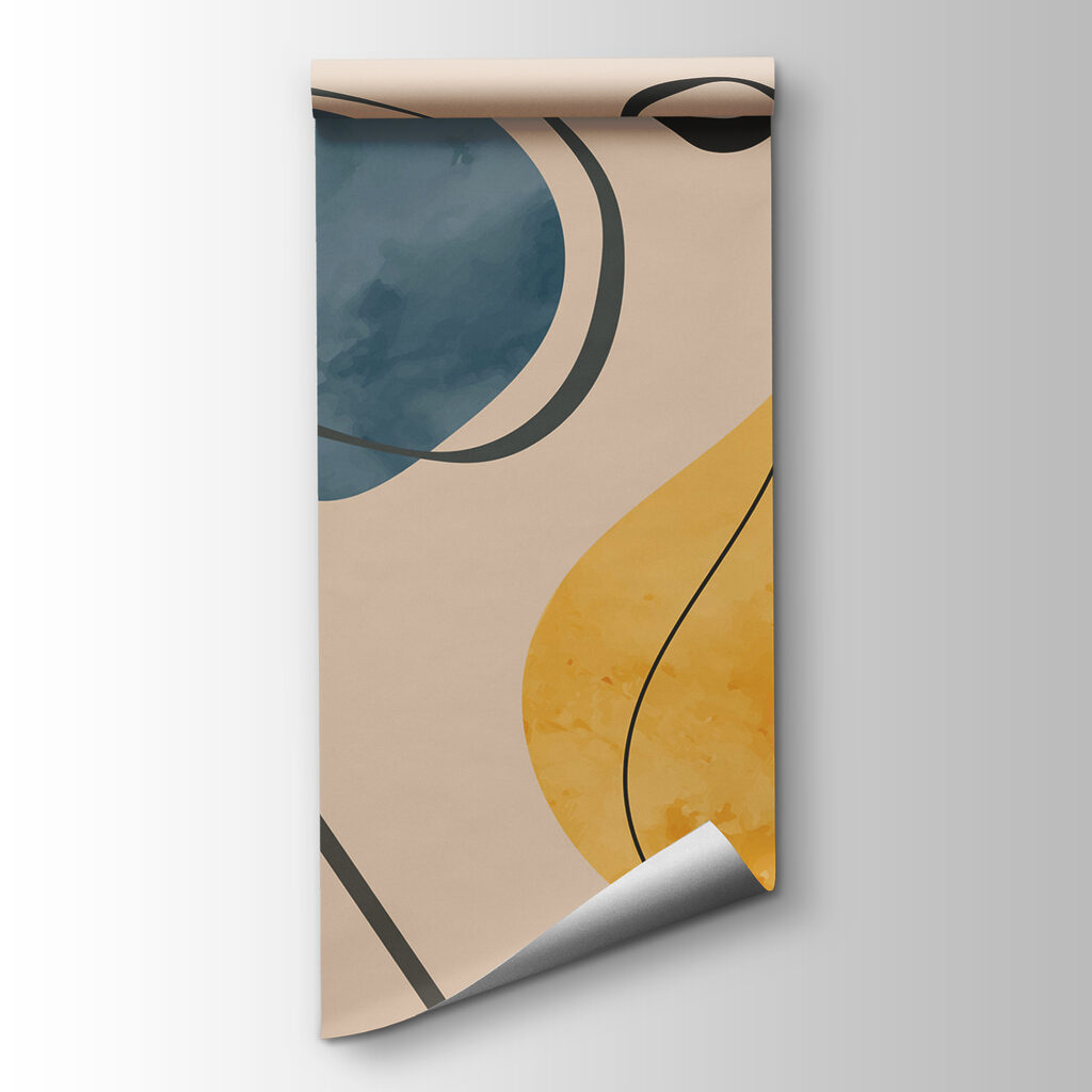 Ochre shapes with outlines — product view