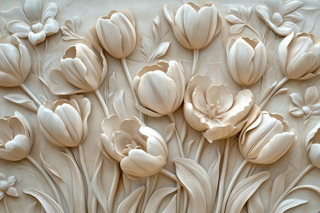 Tulips in relief — full design